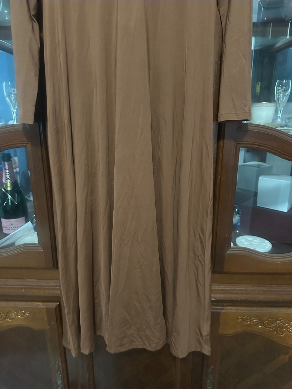 Long Sleeve Maxi Dress in Camel - Picture 4 of 6